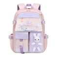 thumbnail image 3 of Mochila para niños con múltiples bolsillos, bolsos de mochila, correa de hombro ajustable duradera Rosa, 3 of 8