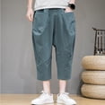 thumbnail image 2 of PEASKJP Men's Flat-Front Shorts Cotton Drawstring Stretch Summer Beach Shorts Twill Short with Pockets,GN2 XXL, 2 of 5
