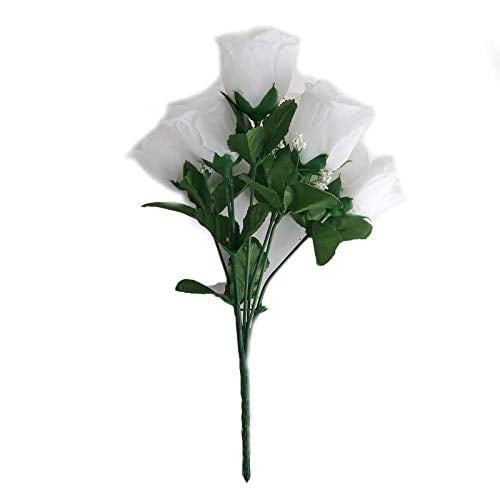 12 Bushes Artificial Flowers Wedding Party Centerpieces Arrangements Bouquets Supplies BalsaCircle 84 Silver Silk Rose Buds