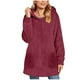 thumbnail image 3 of Tops deportivos,Chaqueta con capucha de color liso para mujer, sudadera informal holgada, top de poliéster de manga larga para uso diario, sopatenor, 3 of 8