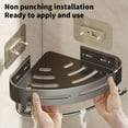 thumbnail image 4 of tzyudk Bath Corner Shower Shelves Adhesive Caddy Wall Mounted No Drilling Racks Shower Organizer Basket Aluminum Storage For Bathroom Kitchen Affordable Useful Gray Aluminum Alloy, 4 of 6