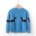 thumbnail image 2 of Toddlers Boys Girls Crewneck Sweaters Kids Deer Printed Knitted Tops Coats Outwear 2-7T, 2 of 7