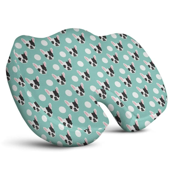 Premium Dog Pattern Memory Foam Seat Cushion Ergonomic Chair Pad for Office Chair, Car, Airplane & Bleachers Sciatica, Tailbone Hip & Back Pain Relief - Chair Cushion for Long Office Workers.