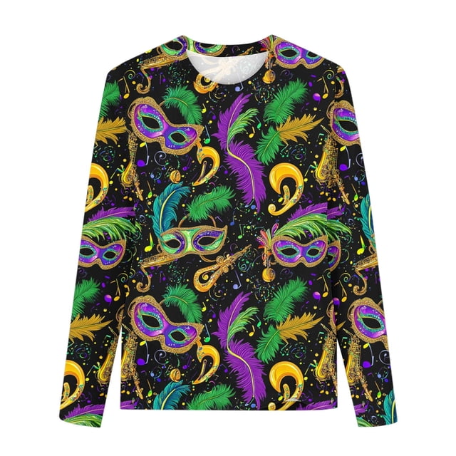 COM1950s Robe à Manches Longues, Chemises à Manches Longues pour Filles, Chemises à Manches Longues Imprimées Mignonnes Col Rond Blouses Décontractées Vêtements Col Rond Chemises, Vêtements pour Filles