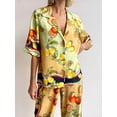 thumbnail image 6 of Yunliwuli Women's 2 Piece Casual Outfits Lemon Print Shirt Tops Wide Leg Pants Sets Streetwear, 6 of 10
