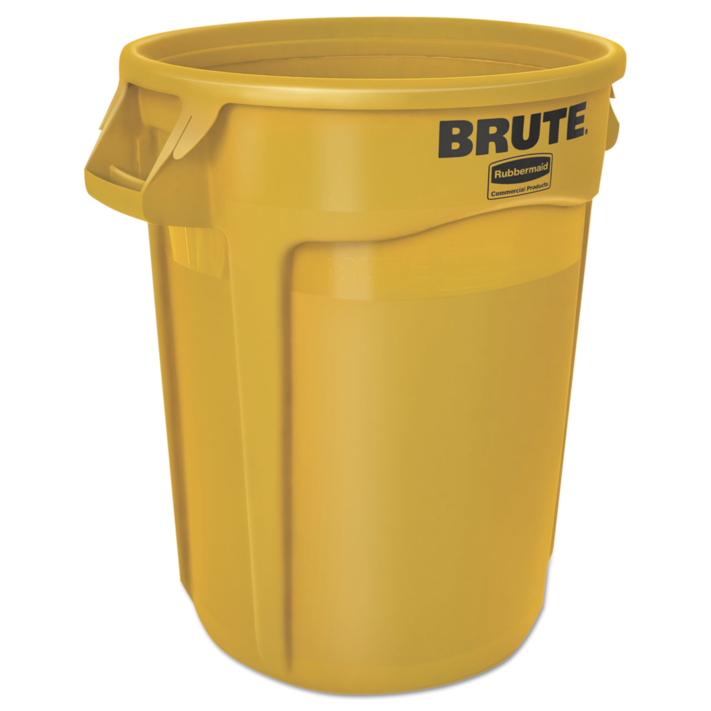 Rubbermaid Commercial 10 Gallon Yellow Plastic Round Brute Containers, 6 count