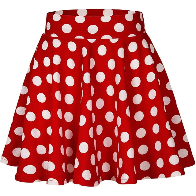 Women's Basic Flared Casual Mini Skate Skirt Versatile Stretchy