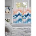 thumbnail image 4 of Orange Navy Blue Ombre Tier Curtains 45 Inches Long, Abstract Beach Waves Gradient Window Treatment Curtain Drapes, Small Curtain Drapes for Bathroom Laundry Room, 27.5"x45", 2 Panels, 4 of 7