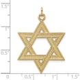 thumbnail image 3 of 14K Yellow Gold Polished And Textured Solid Star Of David Pendant (32.7 X 29.8) Made In United States xr1959, 3 of 5
