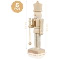 thumbnail image 2 of Juego de 6 cascanueces de Navidad de madera de 12 cm, muñeca de madera para niños, kit de bricolaje con pigmento, pincel de patrón, patrón aleatorio para muñecas de Navidad, festival, regalo, 2 of 4
