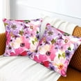 thumbnail image 6 of Spring Floral Pillow Cover 20x20 Set of 2, Spring Colorful Flowers Decorative Throw Pillow Covers Summer Farmhouse Linen Cushion Cases for Home Sofa Outdoor Decor, 6 of 6