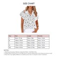 thumbnail image 4 of Top de verano para mujer, cuello en V, manga corta holgada, estampado de lunares, botón frontal, informal, cómoda camisa de verano, 4 of 6