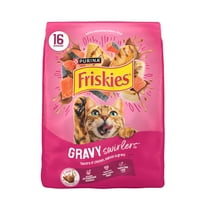Purina Friskies Gravy Swirlers Dry Cat Food Flavors of Chicken, Salmon and Gravy, 16 lb Bag
