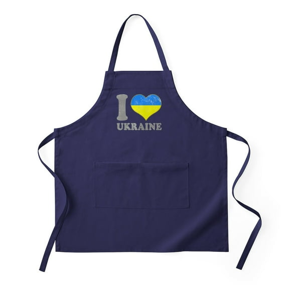 CafePress - I Love Ukraine Native Ukrainian Flag - Kitchen Apron with Pockets, Grilling Apron, Baking Apron