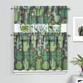 thumbnail image 2 of Boho Cactus Kitchen Curtains Set of 3 - Southwestern Succulent Tier Curtains with Rod Pocket for Small Windows (White Semi-Sheer), 2 of 5