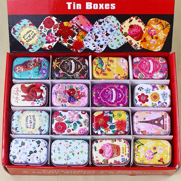 Colorful mini tin box sealed jar packing boxes jewelry, candy box small storage boxes cans coin earrings, headphones gift box5.5cm 3.7cm 2.4cm Gao Jinjia LED