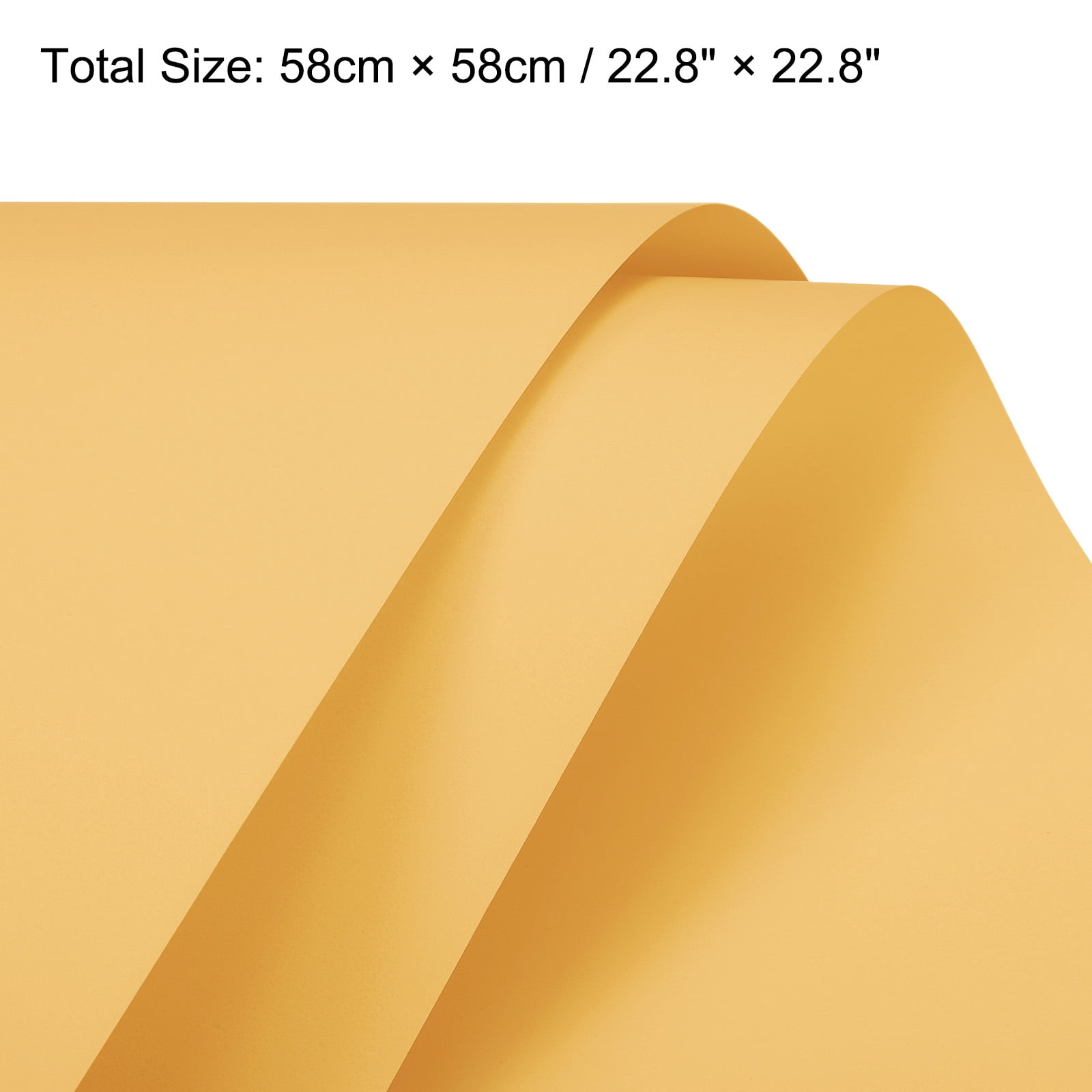Pearlescent Film Flower Wrapping Paper 22.8x22.8 Inch Waterproof for Gift Box Packaging Bright Yellow Pack of 20