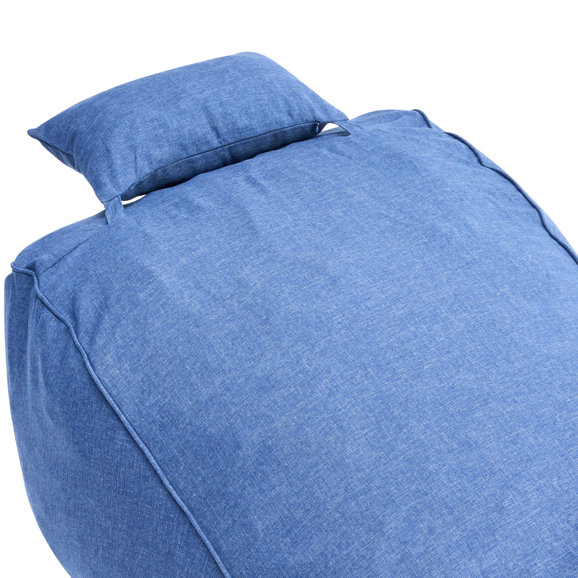 Christopher Knight Home 71" Outdoor Bean Bag Lounge Chair with Headrest Pillow, Plush Foam Fill, Navy Blue
