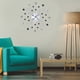 thumbnail image 5 of Reloj de pared metálico, reloj de pared plateado metálico brillante para sala de estar, reloj de pared para oficina con diamantes brillantes, construcción robusta, 5 of 8