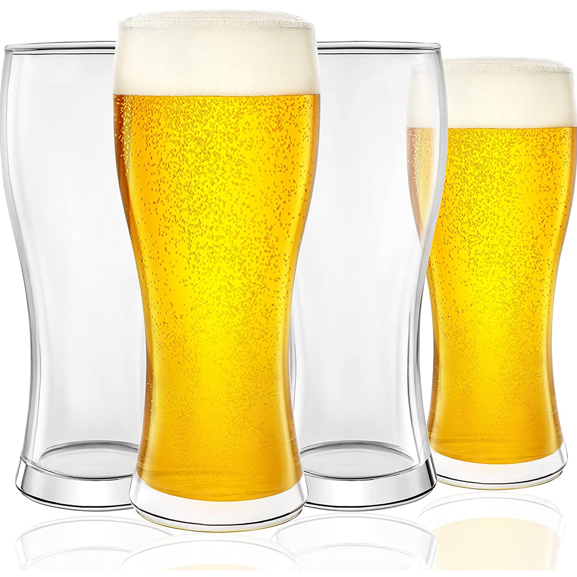 Kitchen Lux Beer Glasses 16 oz Pilsner Glass Set Restaurant Quality