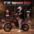 thumbnail image 6 of Yozma IN10 PRO Electric Dirt Bike, 5500W Peak Motor Max 50 Mph, 60V 27Ah Battery, 17"/14" Tires, Dual Hydraulic Brakes, All Terrain Motorized Dirt Bikes, Red, 6 of 11