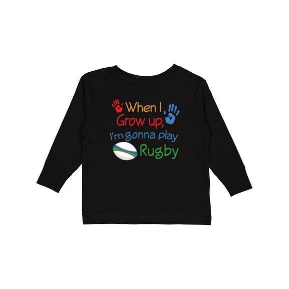 Inktastic Future Rugby Player Boys or Girls Long Sleeve Toddler T-Shirt