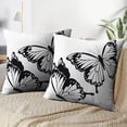 thumbnail image 4 of LALILO Throw Pillow Covers Black Butterfly White Butterfly Black White Flower Wings Black And White Card Flying Set of 2 Square 18 x 18 Inch Pillowcase, 4 of 5