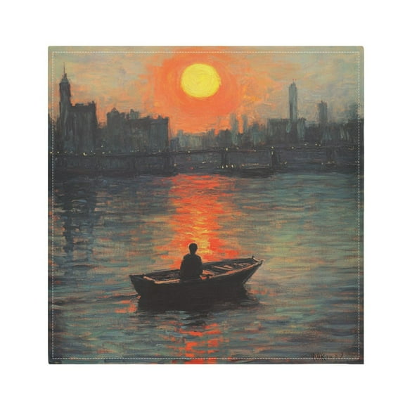 Qxltty A Small Boat Napkins 20×20in Perfect for Parties Dinners Weddings Cocktail Housewarming Cloth Napkins Set of 6