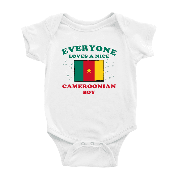 Everyone Loves a Nice Cameroonian Boy Baby Bodysuits Newborn Clothes (White, 0-3 Months)