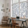 thumbnail image 5 of Blue Leaves Kitchen Curtain for Berdoom Living Room Cafe 45 Inch Length, Summer Botanical Elegant Pastoral Tiers Curtains Light Filtering Drapes Rod Pocket Window Treatment 2 Panels 52"Wx45"L, 5 of 8