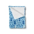 thumbnail image 2 of Dutch Soft Flannel Fleece Throw Blanket, Elements from Nature and Architecture of Netherlands in Blue Tones, Cozy Plush for Indoor and Outdoor Use, 50" x 70", Pale Blue Navy Blue, by Ambesonne, 2 of 6