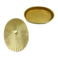 thumbnail image 3 of Pemberly Row 10 Inch Wide Decorative Handmade Aluminum Oval Bowl with Cap - Gold, 3 of 6