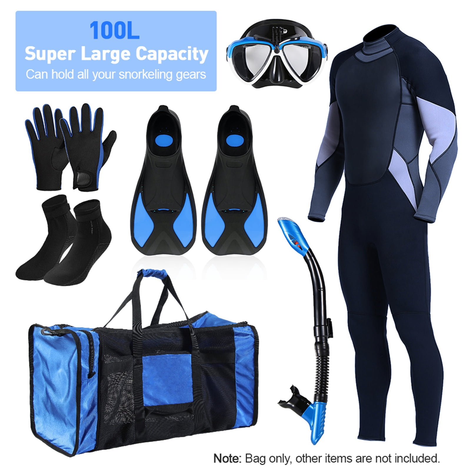 Duffle 100L Mesh Duffle Gear Bag For  Diving Snorkeling Swimming Beach And Sports Equipment