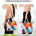 thumbnail image 4 of FORMRS Womens Corduroy Tote Bag Crossbody Shoulder Handbag with Pocket, Colorful Triangles, 4 of 7
