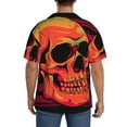 thumbnail image 3 of Naloa Skull And Flag Usa Men's Loose Fit Cuban Collar Short-Sleeve Shirt, Hawaiian Shirts, Mens Shirts Casual for Everyday Wear Outings-X-Large, 3 of 5