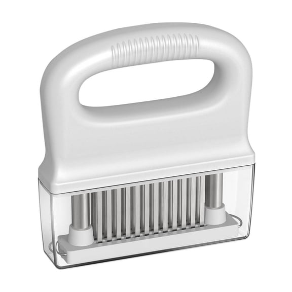Qnjujn 48-Blade Stainless Steel Meat Tenderizer, Removable Spring-Loaded Mallet for Steak, Chicken, Pork – ABS Handle & Dishwasher Safe – Cuts Marinade Time, Grill & Kitchen Essential