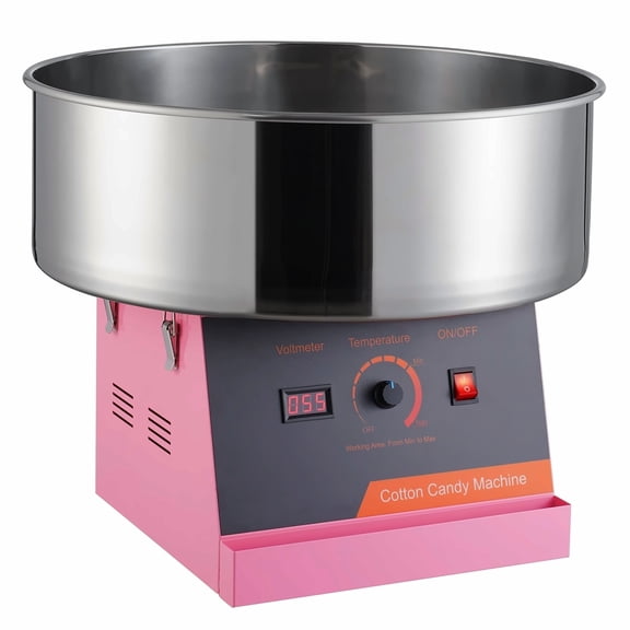 Electric Cotton Candy Machine, 1000W Candy Floss Maker, Commercial Grade, Stainless Steel Bowl, Pink - for Parties, Home, Kids