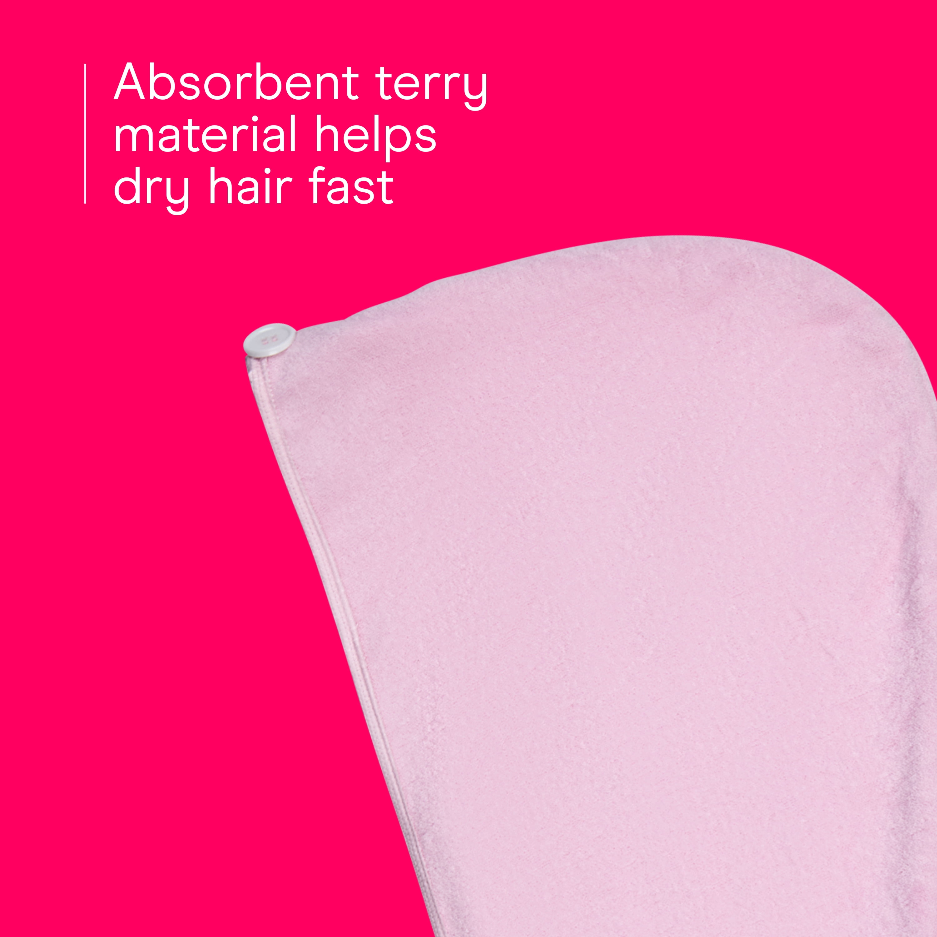 Conair 2n1 Reversible Hair Towel, Terry & Satin, Frizz Control, All Hair Types, 1 Count