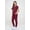 BURGUNDY, variant on Womens Scrub Set, Stretchy Jogger Scrubs for Women Top and Pants