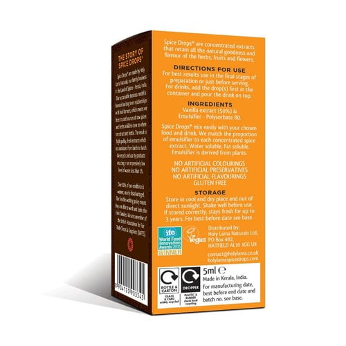 Spice Drops Concentrated Natural Vanilla Extract 5ml, British Import (Pack of 2)