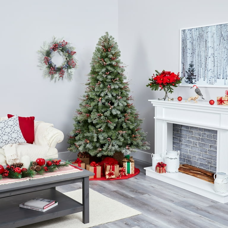 Nearly Natural 6.5 ft. Lightly Frosted Big Sky Spruce Artificial