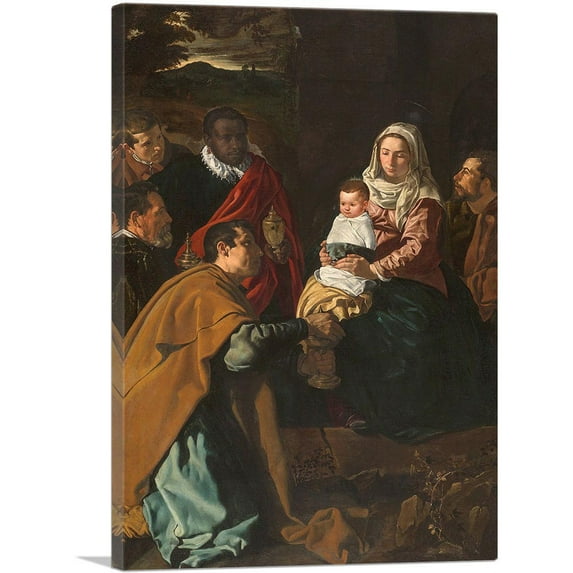 ARTCANVAS The Adoration Of The Magi 1690 Canvas Art Print by Diego Velazquez - Size: 18" x 12" (1.50" Deep)