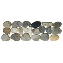 CNK Tile Gray 4x12 Natural Stone Pebble Tile Border for Bathroom ...
