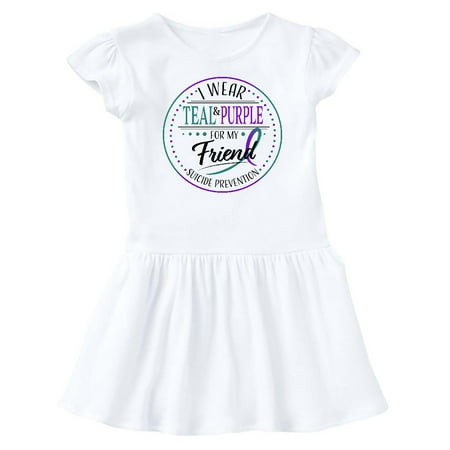

Inktastic Suicide Prevention- I Wear Teal and Purple for My Friend Gift Baby Girl Dress