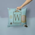 thumbnail image 2 of Carolines Treasures CJ1013-WPW1414 Monogram - Initial W Blue Dots Decorative   Canvas Fabric Pillow CJ1013 14Hx14W, 2 of 4