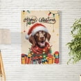 thumbnail image 2 of Merry Christmas Santa German Shorthaired Pointer Scarf Twinkling Lights Xmas Holiday Vertical Matte Canvas Poster GSP Lover Dog Gift Wall Art Home Decor - 00022, 2 of 5