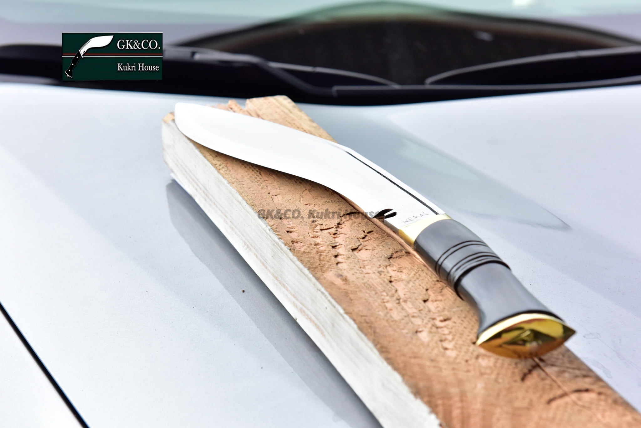 10  inches Blade Genuine Kukri/Khukuri - Service No.1 Highly Polished Knife - Handmade in Nepal by GK&CO. Kukri House.