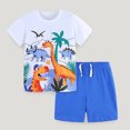 thumbnail image 3 of ATAIKU 2-7T Boys Summer Pajamas Sets T-shirt + Shorts 100% Cotton Pjs for Toddler - Dinosaur, 3 of 9