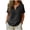 Gray, variant on Women's Plain Cotton Linen Tops Summer Casual Notch V-Neck Short Sleeve Blouse Loose Fit Regular Daily Wear Shirt Gray