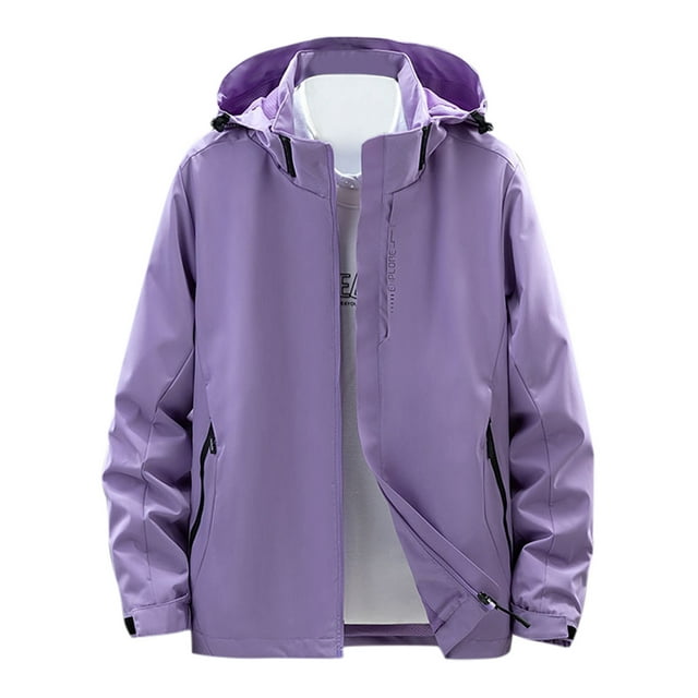 Women's Outdoor Coat with Detachable Hood Zipper Pockets Lightweight Warm Winter Jacket Windproof Soft Comfortable